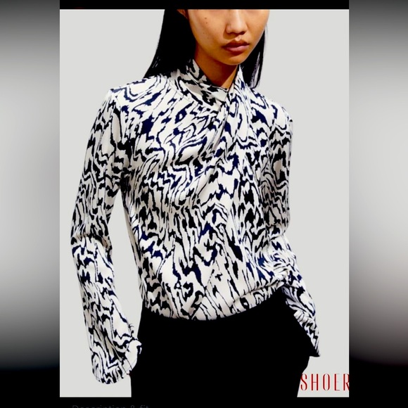 H&M DRAPED BLOUSE - Picture 1 of 5